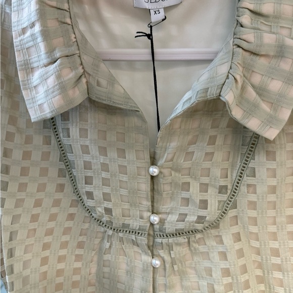 S’Edge Light Green Checkered Dress - Picture 4 of 9